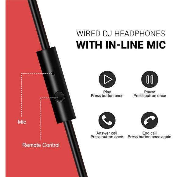 Over Ear Headphone, Wired Bass Headsets with 50mm Driver, Foldable Lightweight - Picture 2 of 6